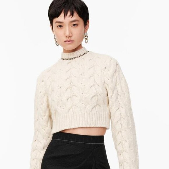 ZARA LIMITED EDITION CHAIN CASHMERE SWEATER SIZE M - Picture 3 of 16